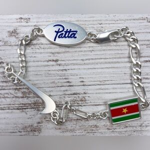 HTF RARE Patta x Nike Air Max Silver Bracelet with Flag Charm EUC!